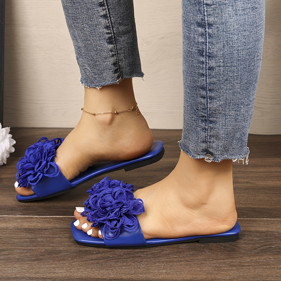 Women Plus Size Flat Slip-On Sandals Open-Toe Casual Shoes
