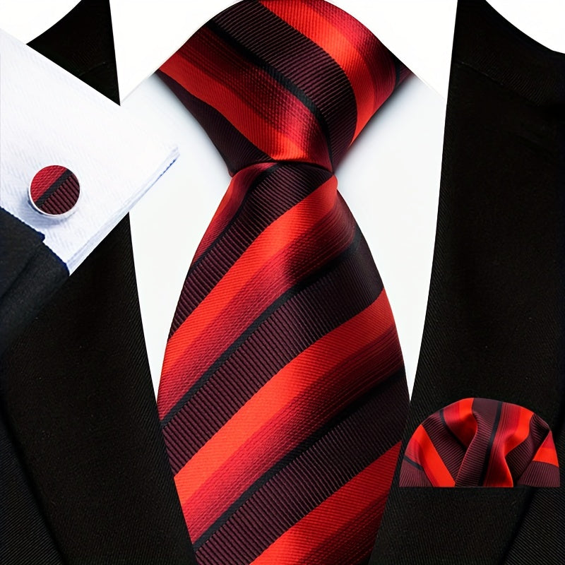 Мужской набор аксессуаров для моды: галстук, носовой платок, запонки для подарка