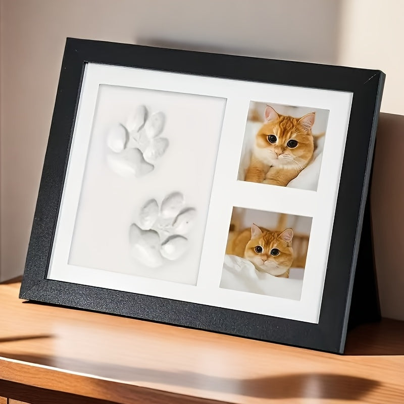Pet DIY Hand and Footprint Photo Frame Wooden Dog Paw Print Keepsake