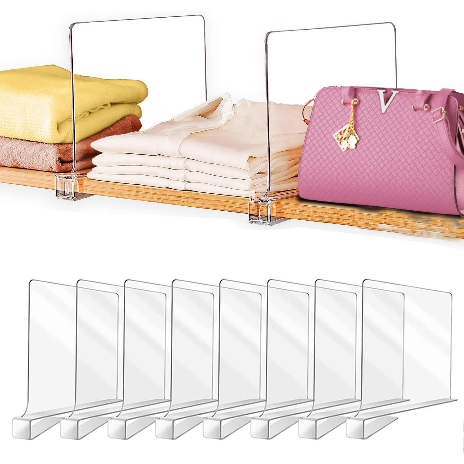 Plastic Bag Storage Dividers Sets of 2 4 6 8 12 for Closet Bathroom Office Organization