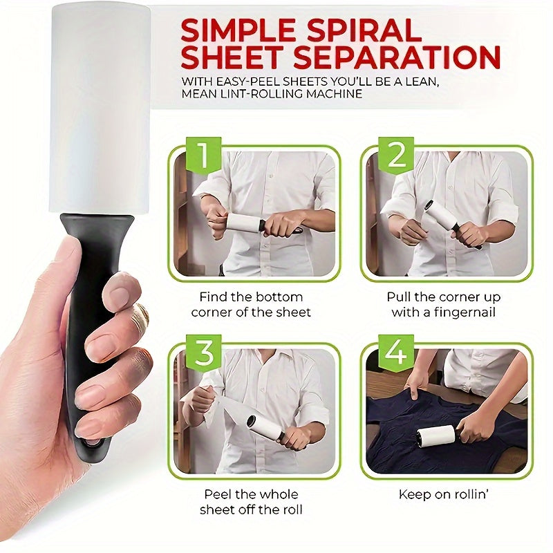 Pet Hair Remover Roller Set with 60 Sheets for Clothes Furniture and Carpets