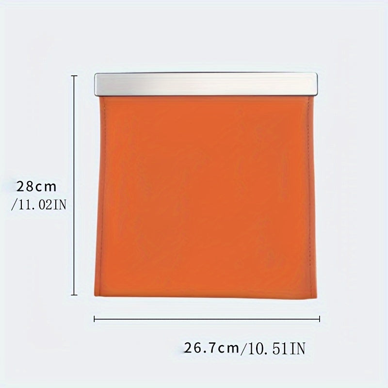 Cubo de basura para coche, organizador de cuero, almacenamiento magnético plegable, negro