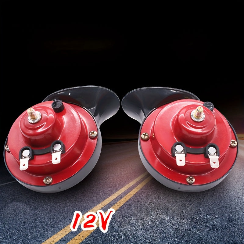 2PCS Super Loud 12V Electric Train Horns for Cars Trucks Boats Red
