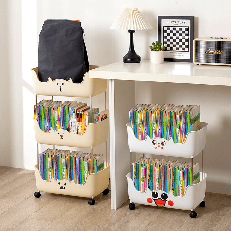 "Ko'chma Stol Ostidagi Kitob Saqlash Tashkiliy Qutisi - Yotoqxona va Sinflar uchun Ideal Kompakt Plastik Kitob Rafi, Mukammal Joyni Tejash Yechimi uchun Mini Kitob Rafi"