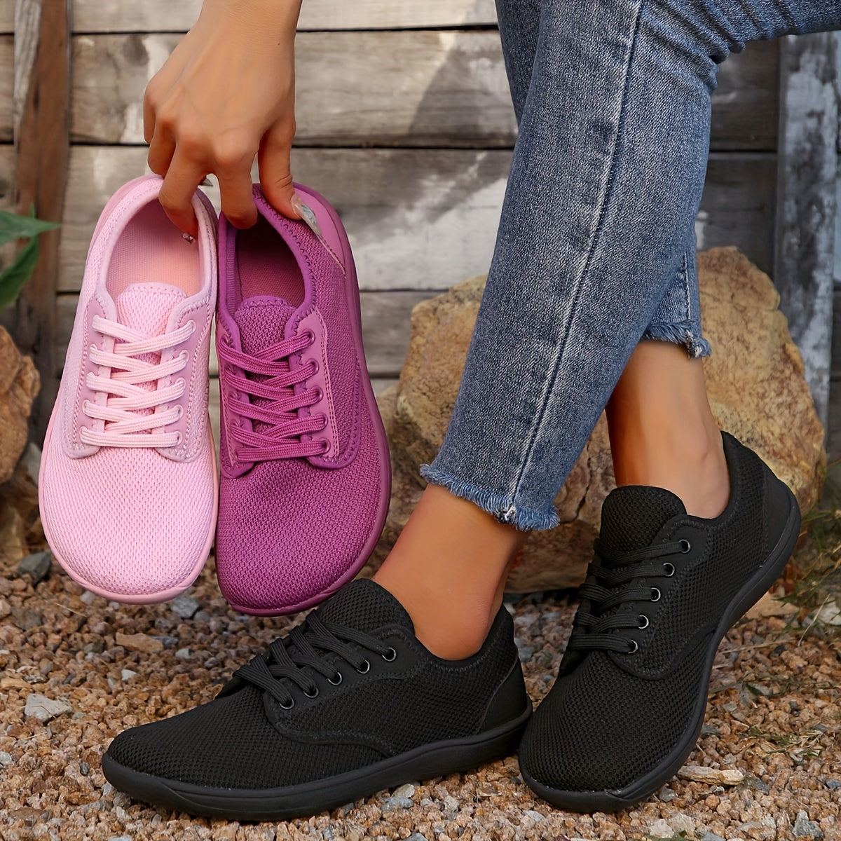 Women's Breathable Mesh Casual Walking Shoes Non-slip Rubber Sole