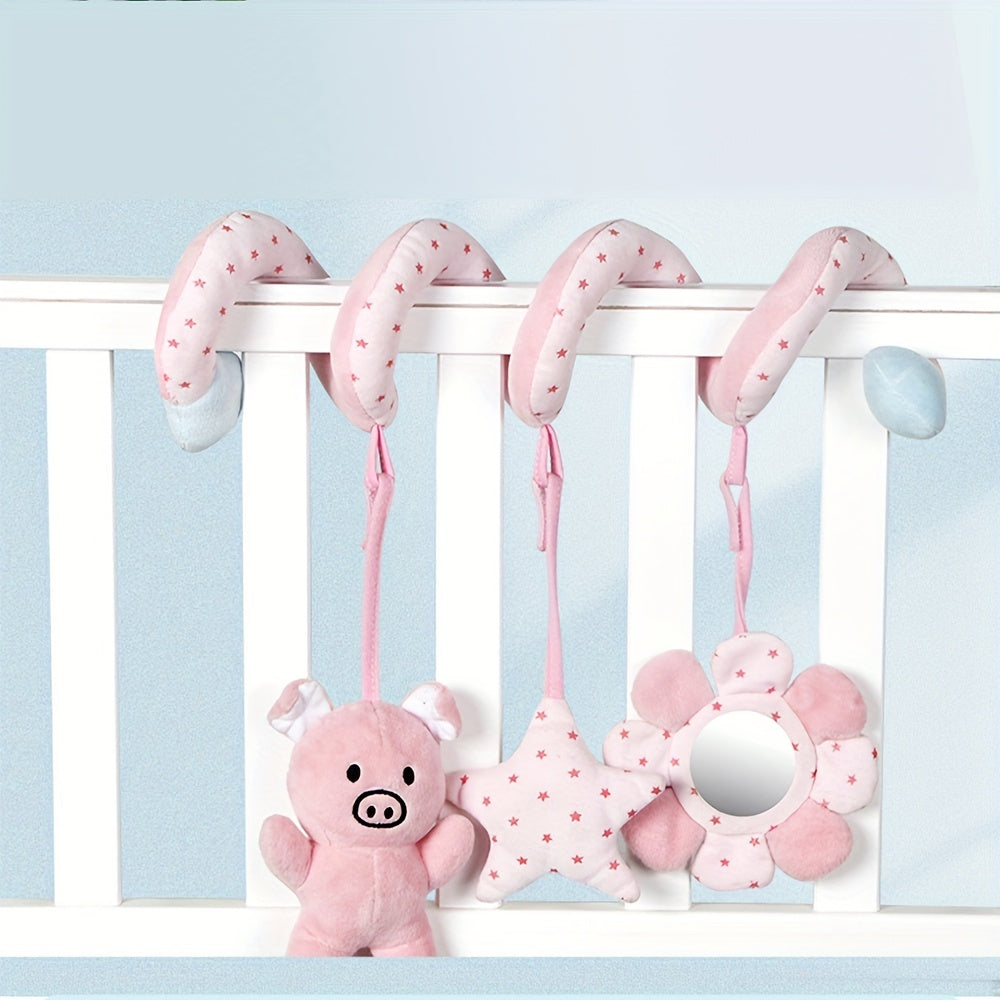 Newborn Baby Activity Toy Set High Contrast Sensory Spiral Hanging Toys for Stroller Bed Crib