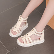 Girls Open-Toe Sandals with Non-Slip Rubber Sole for Beach Holiday