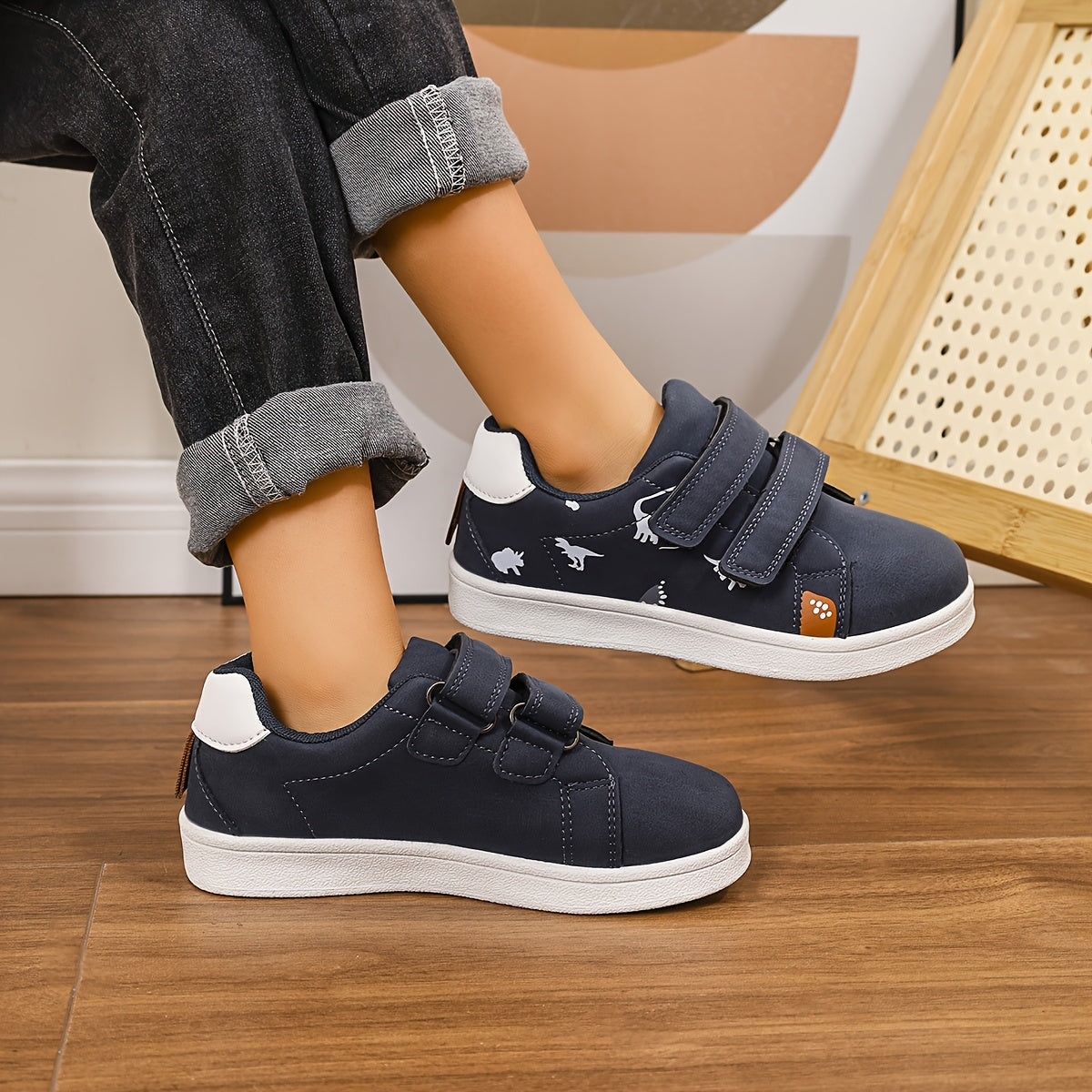 Детские кроссовки с динозаврами и регулируемыми ремешками для ежедневной носки, спорта, отпуска, возраст до 14 лет