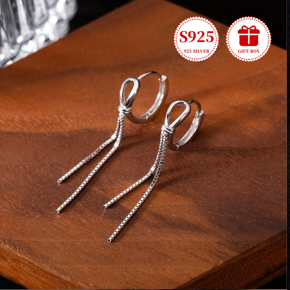 Zamonaviy 925 Sterling Silver Dangle Earrings 18k Gold Plated Tassel Dizayni bilan - Har kuni kiyish yoki bayram aksessuarlari uchun mukammal. Gippoallergen va uslubiy ayollar uchun zargarlik sovg'asi, sovg'a qutisida taqdim etilgan.