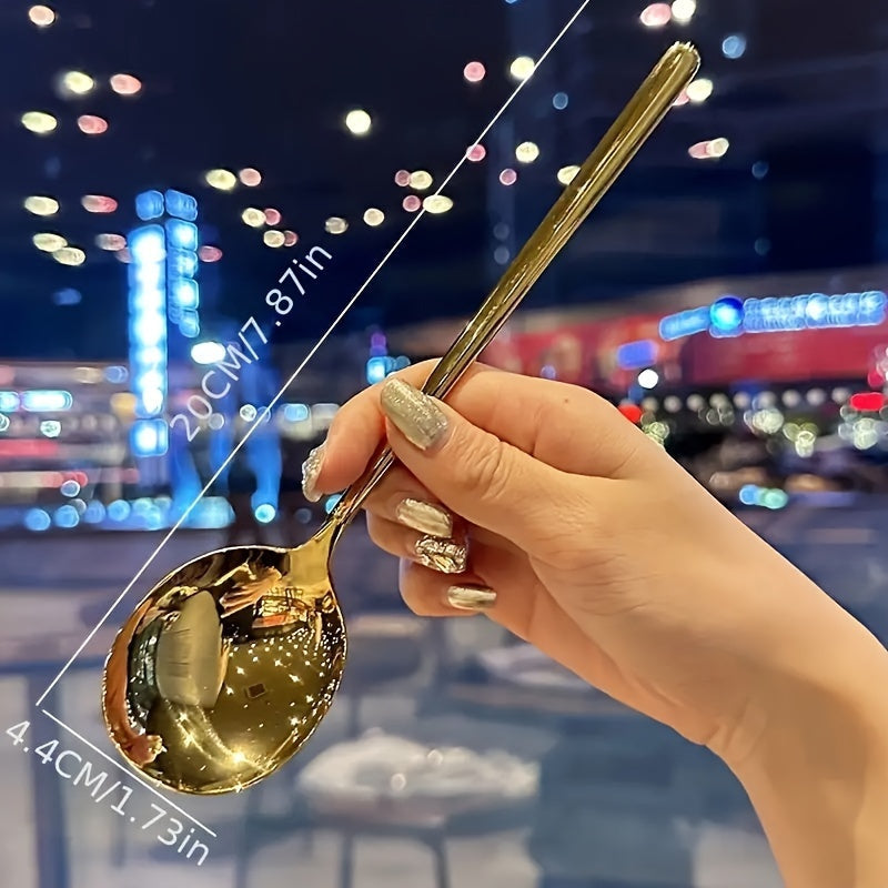 2 ta zanglamaydigan po'latdan yasalgan uzoq tutqichli xizmat qilish qoshlari to'plami, bardoshli, oson tozalanadi