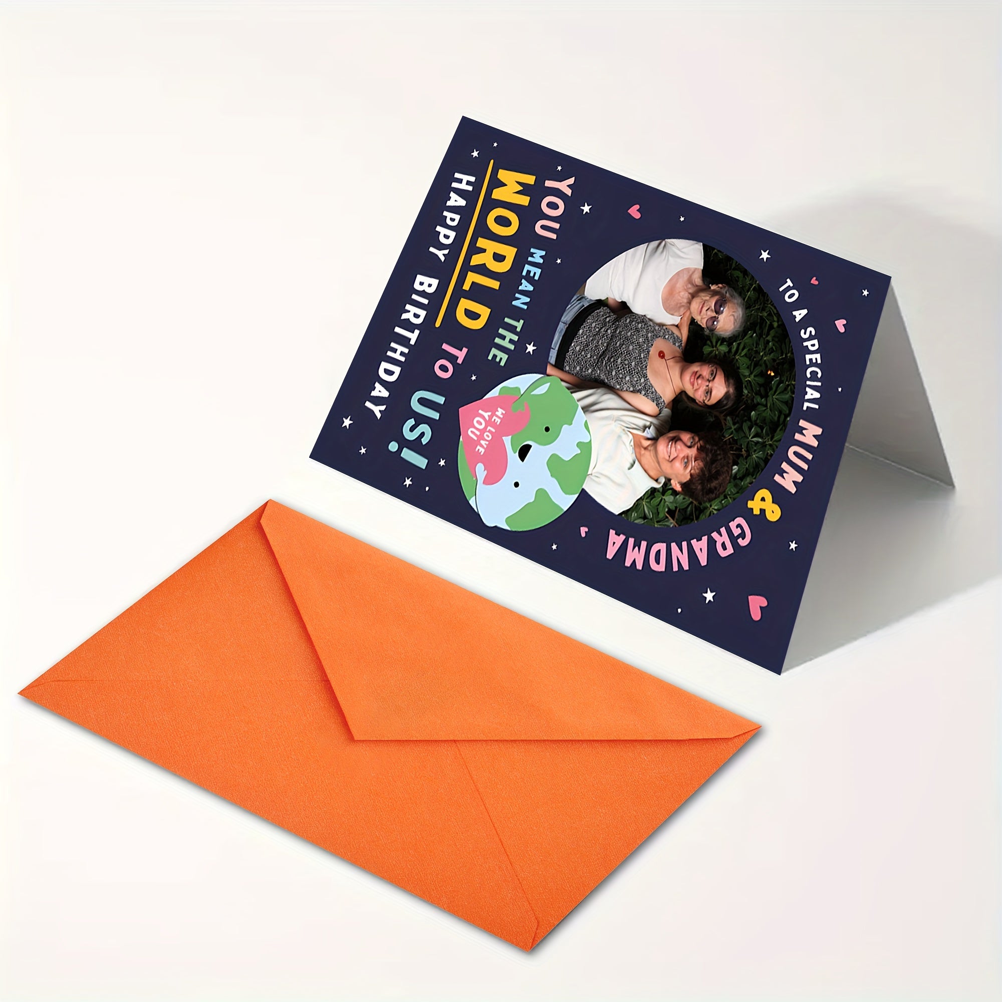 Happy Birthday Mum Thank You Card Personalized Photo Greeting Card for Mother