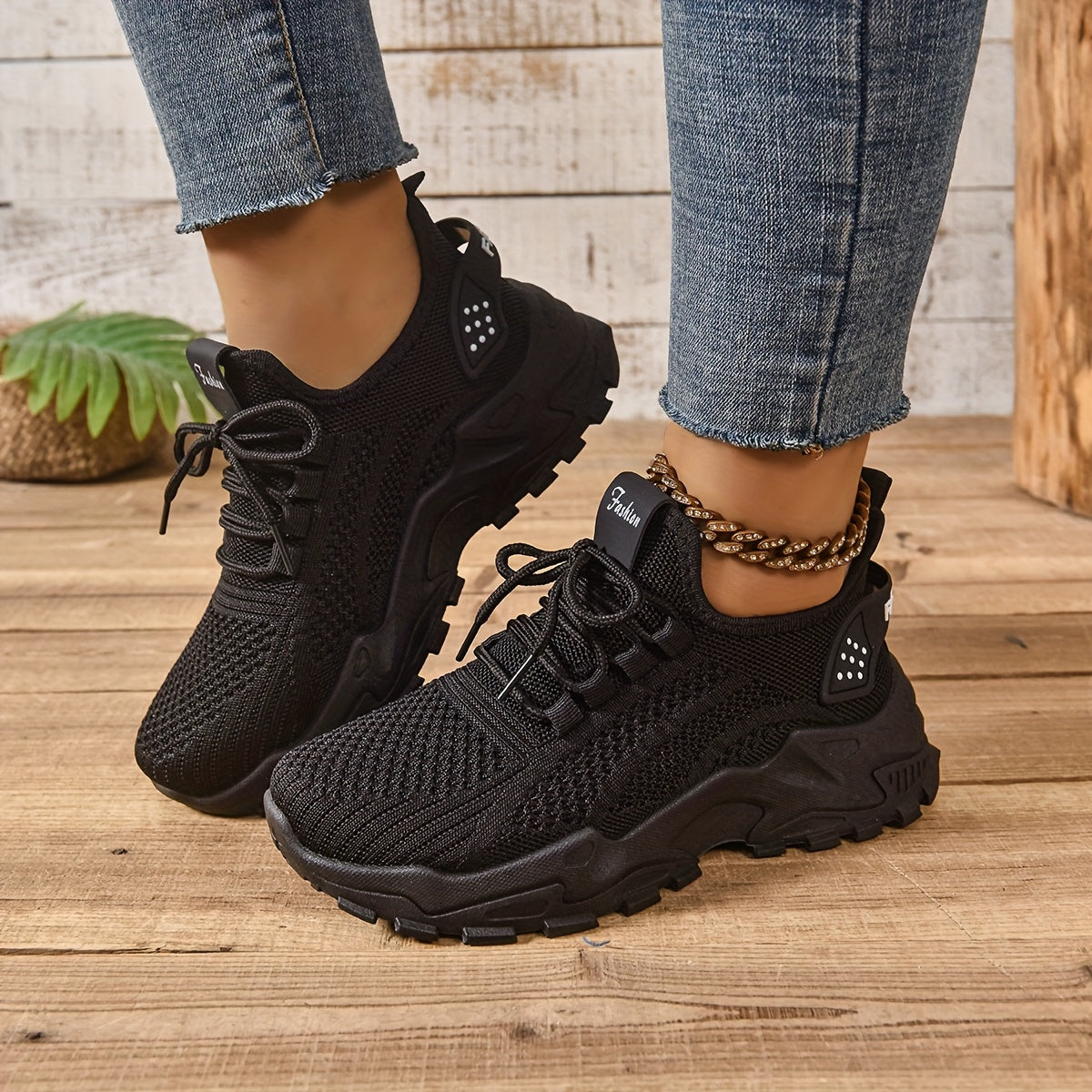 Women's Breathable Knit Slip-On Sneakers Casual Low-Top Walking Shoes White