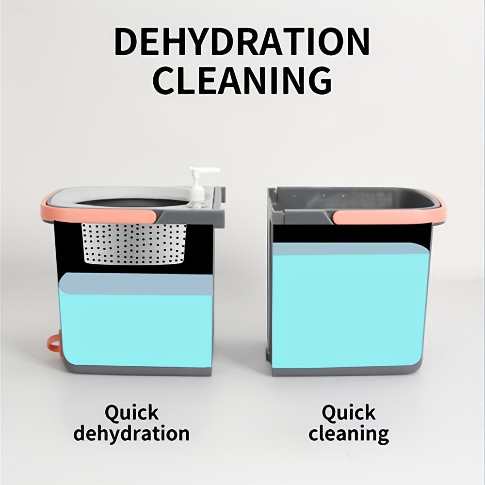 Sistema de mopa y cubeta con pads de microfibra para suelos de madera dura y baldosas