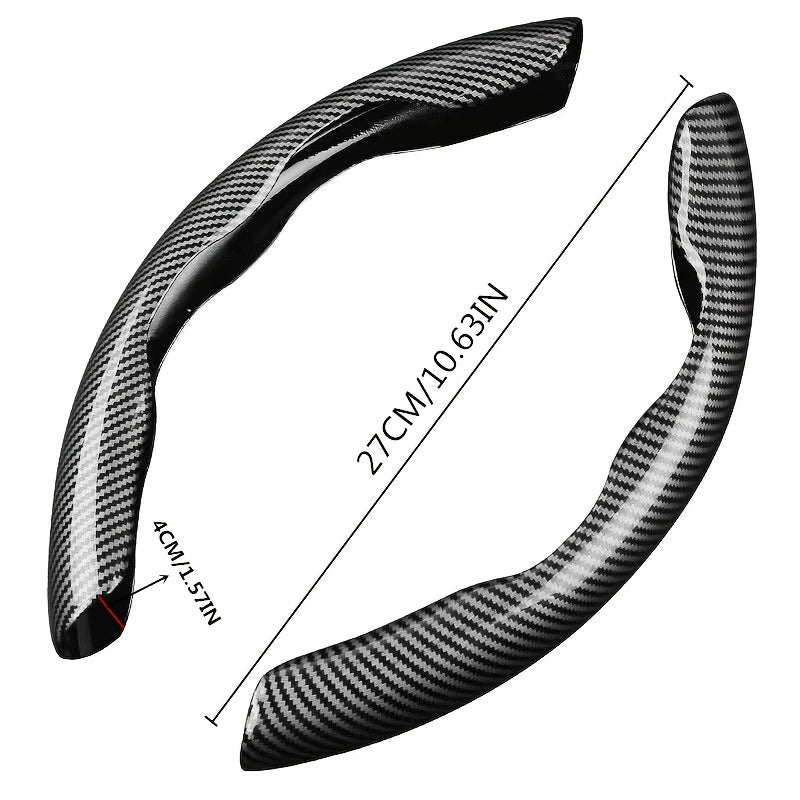 Non-Slip Carbon Fiber Steering Wheel Cover Universal Fit Drive Safely
