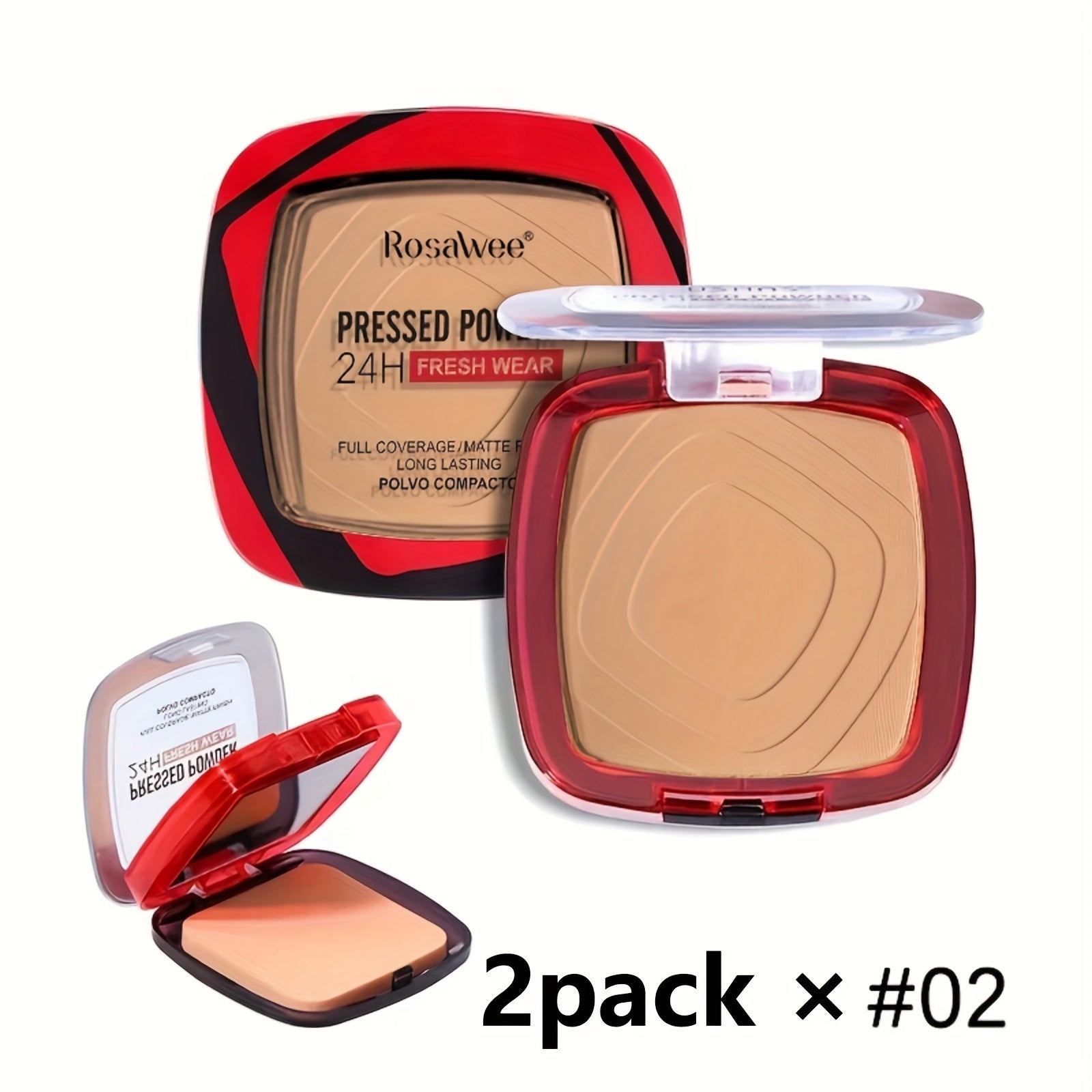 Women Matte Full Coverage Pressed Powder Foundation with Puff Oil Control