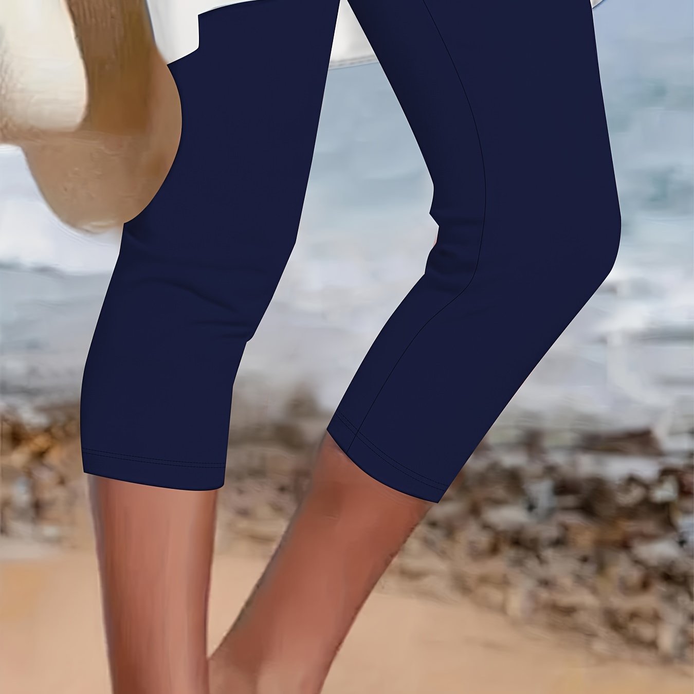 Women's Plus Size Solid Skinny Leggings Stretchy Casual Pants