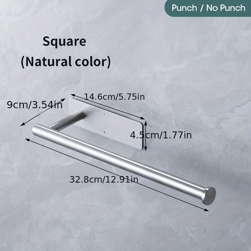 Stainless Steel Kitchen and Bathroom Paper Towel Holder Non-Perforated Shelf