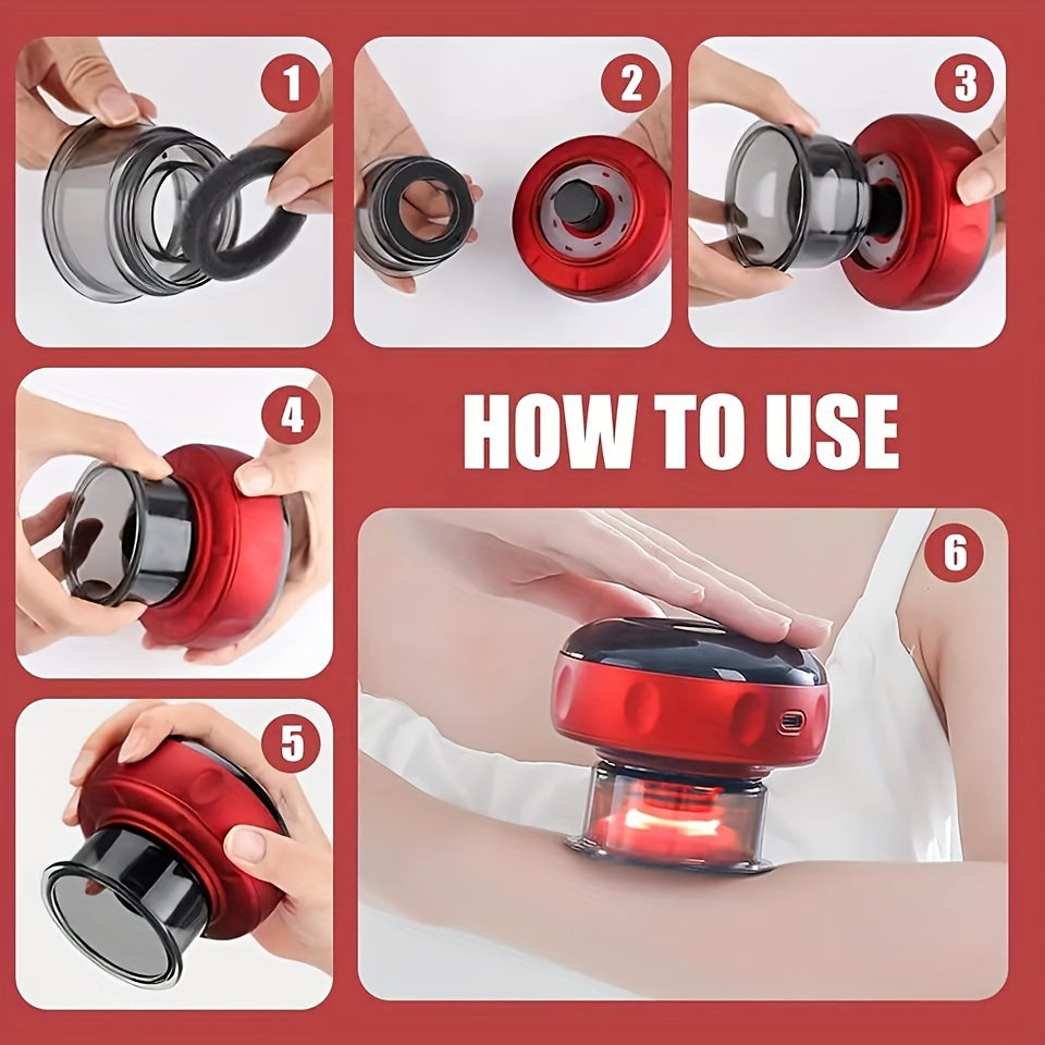 12 darajali aqlli vakuumli kuping va qirqish qurilmasi, issiq kompress va massaj bilan