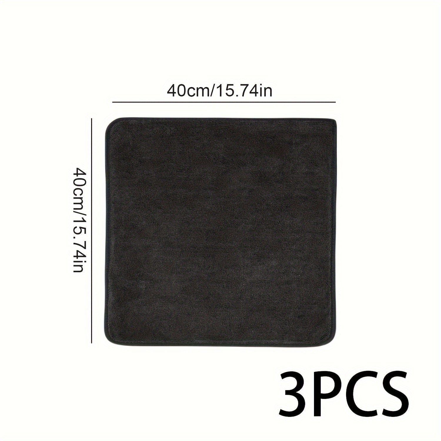 3Pcs Ultra-Fine Fiber Car Cleaning Cloths Reusable Soft Absorbent Towels