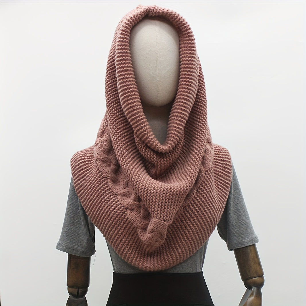 Knit Polyester Neck Gaiter Scarf for Autumn Winter Casual Cozy Shawl