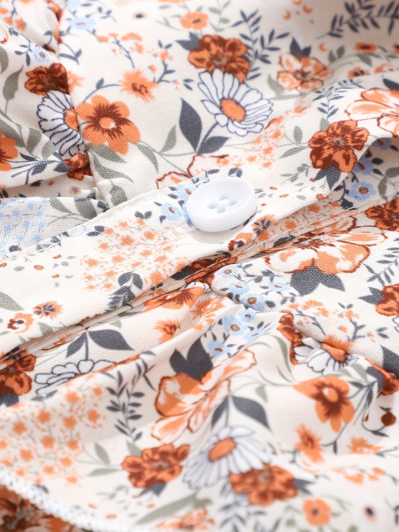 Girls' Long Sleeve Floral Ruffle Dress for Fall and Winter Holidays