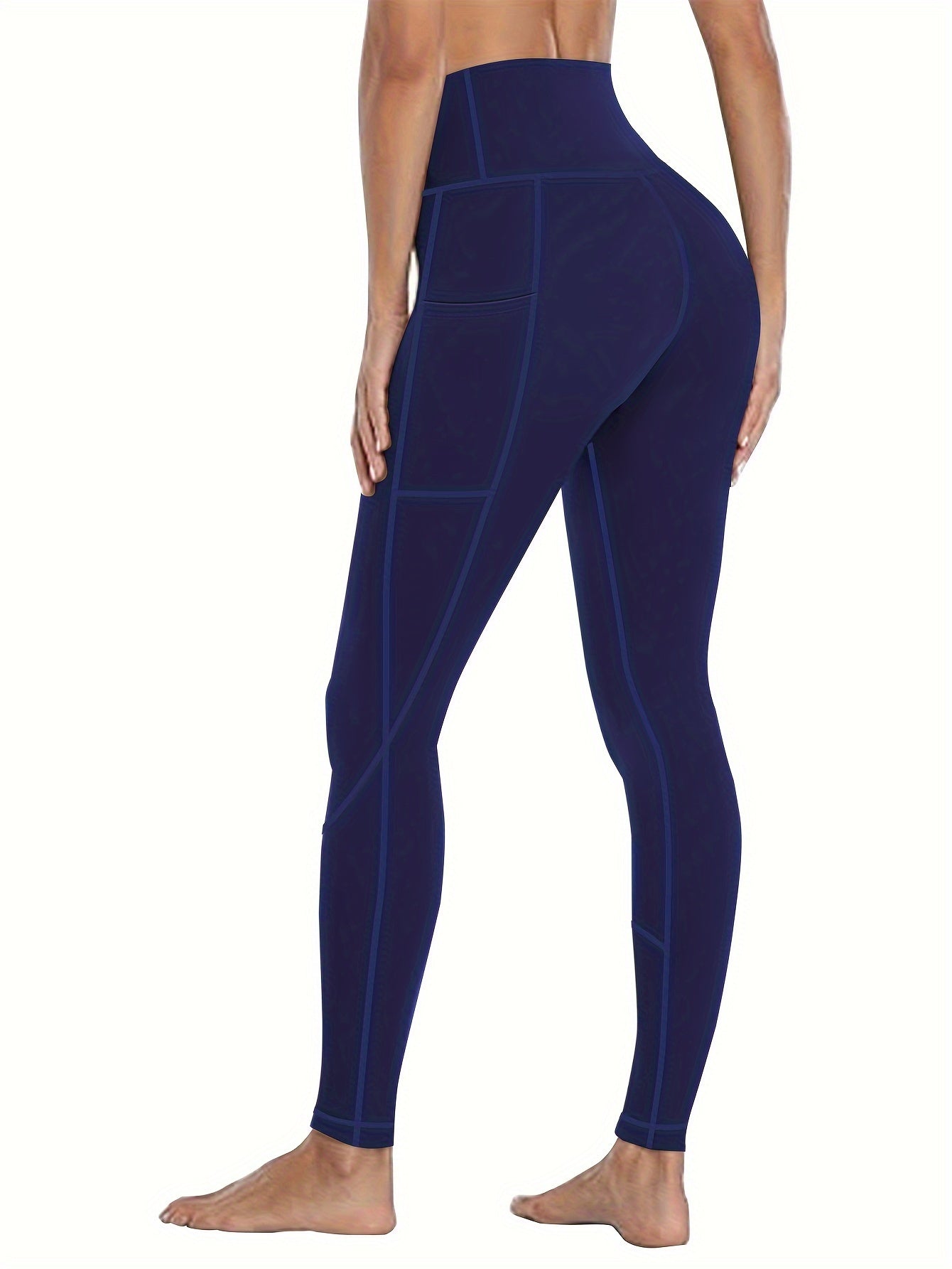 Plus Size Women's Yoga Leggings Set with Pockets High Stretch Spandex