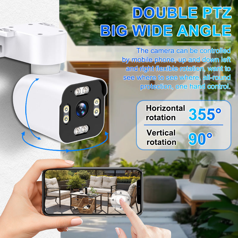 Wireless Security Camera with Full-Color Night Vision PTZ Two-Way Audio Smartphone Compatible