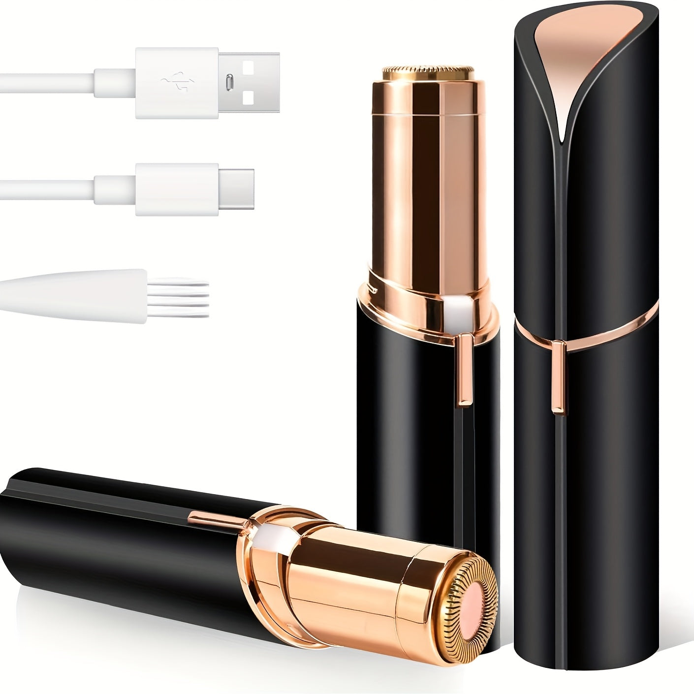 Электрический женский удалитель facial-волос для лица, безболезненный, USB-зарядка, с LED-подсветкой