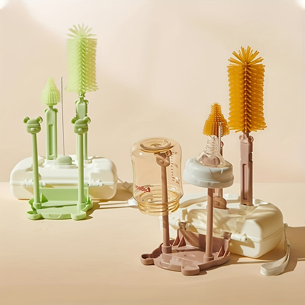 3-in-1 Silicone Bottle Brush Set with Pacifier Cleaner and Storage Box