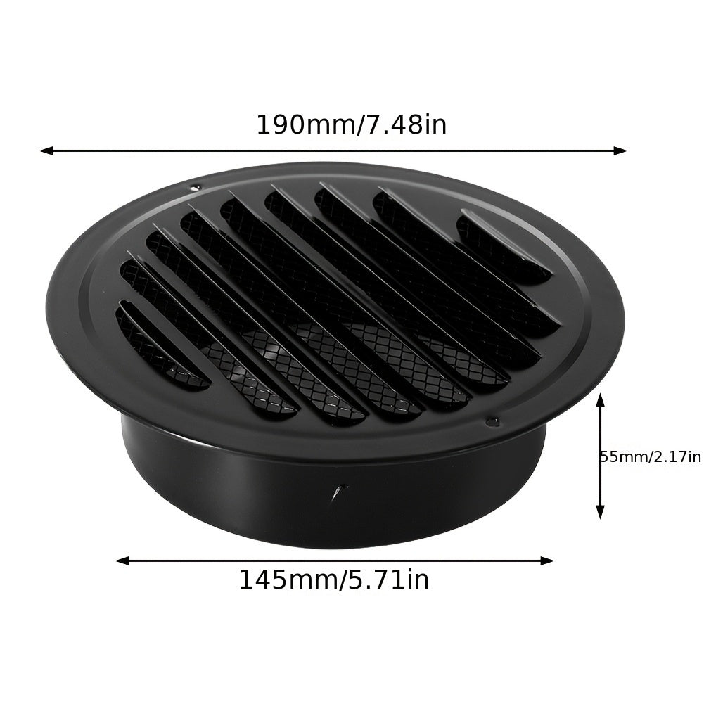 Black Stainless Steel Vent Grille Wall Mount Round Drain Cover Multiple Sizes