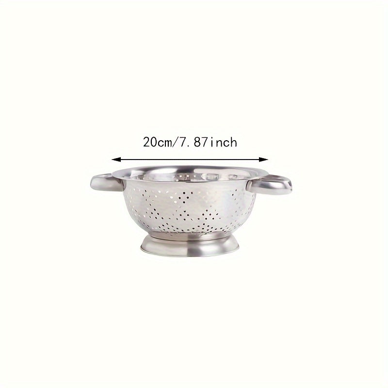Stainless Steel Kitchen Colander with Handles for Washing and Draining Vegetables Fruits Pasta