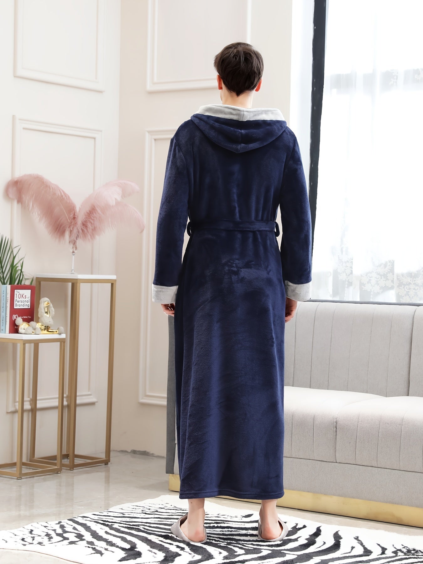 French Coral Velvet Bathrobe for Men and Women Fall Winter Thickened Skin-Friendly Comfortable