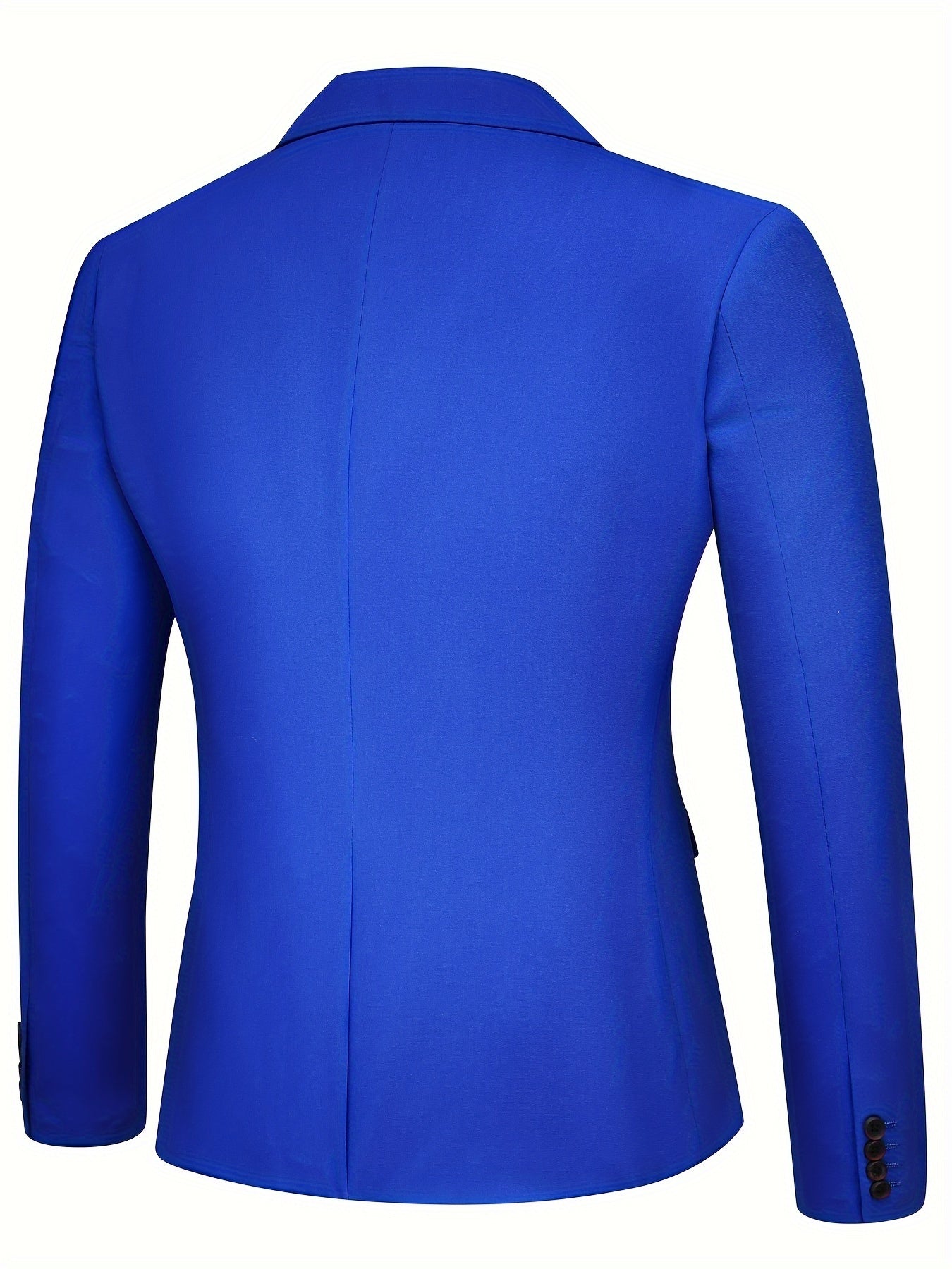 Men's Business Suit Three-Piece Solid Color Polyester Regular Fit All Seasons