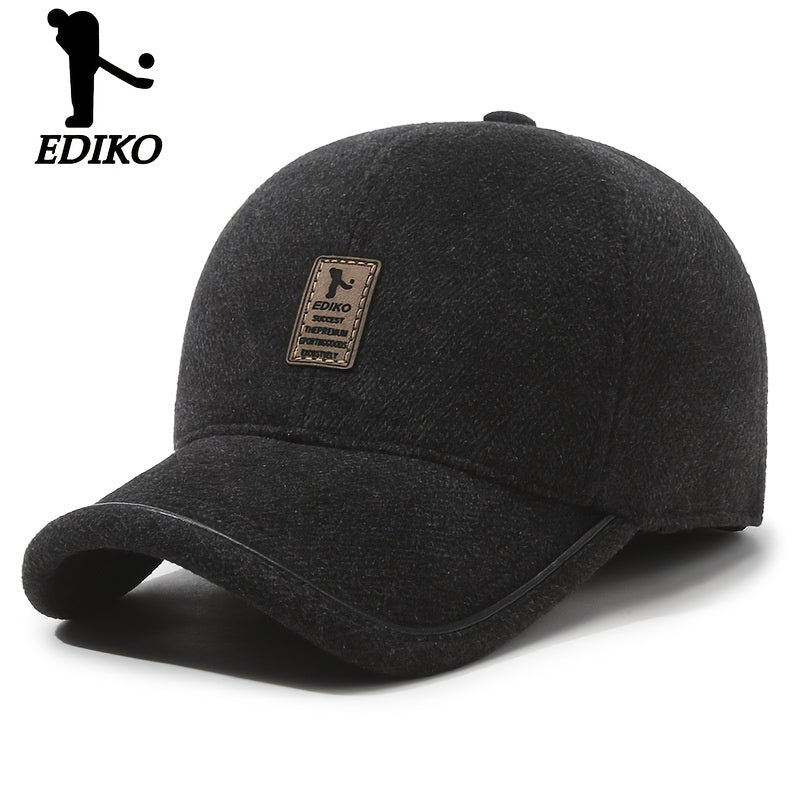 Gorra de béisbol de invierno para hombre con orejeras, forro de felpa, resistente al viento y para exteriores