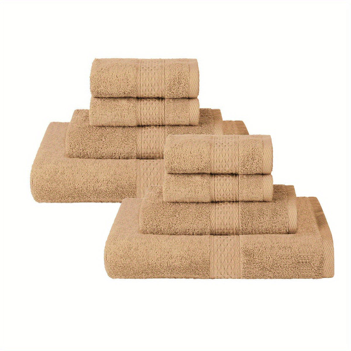 8-Piece Solid Color Towel Set Bath Hand Washcloths Absorbent Soft