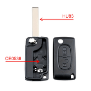 Car Key Fob Cover Replacement Flip Case for 207 307 308 407 in Black