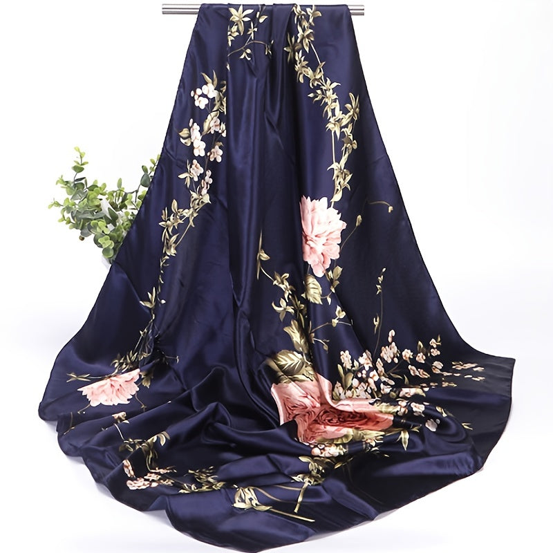 Breathable Sunscreen Shawl Lightweight Imitation Silk Neck Scarf for Sun Protection