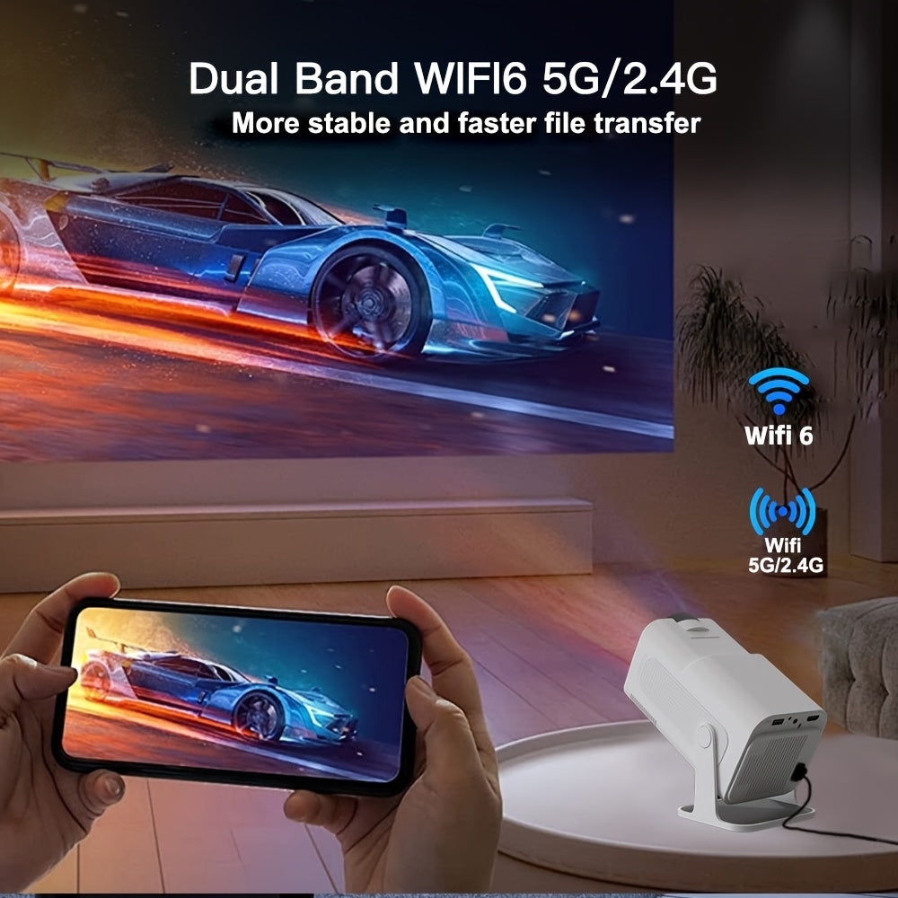 Portativ 4K 1080P Wi-Fi aqlli proyektor, avtomatik keystone va 180° burilish bilan