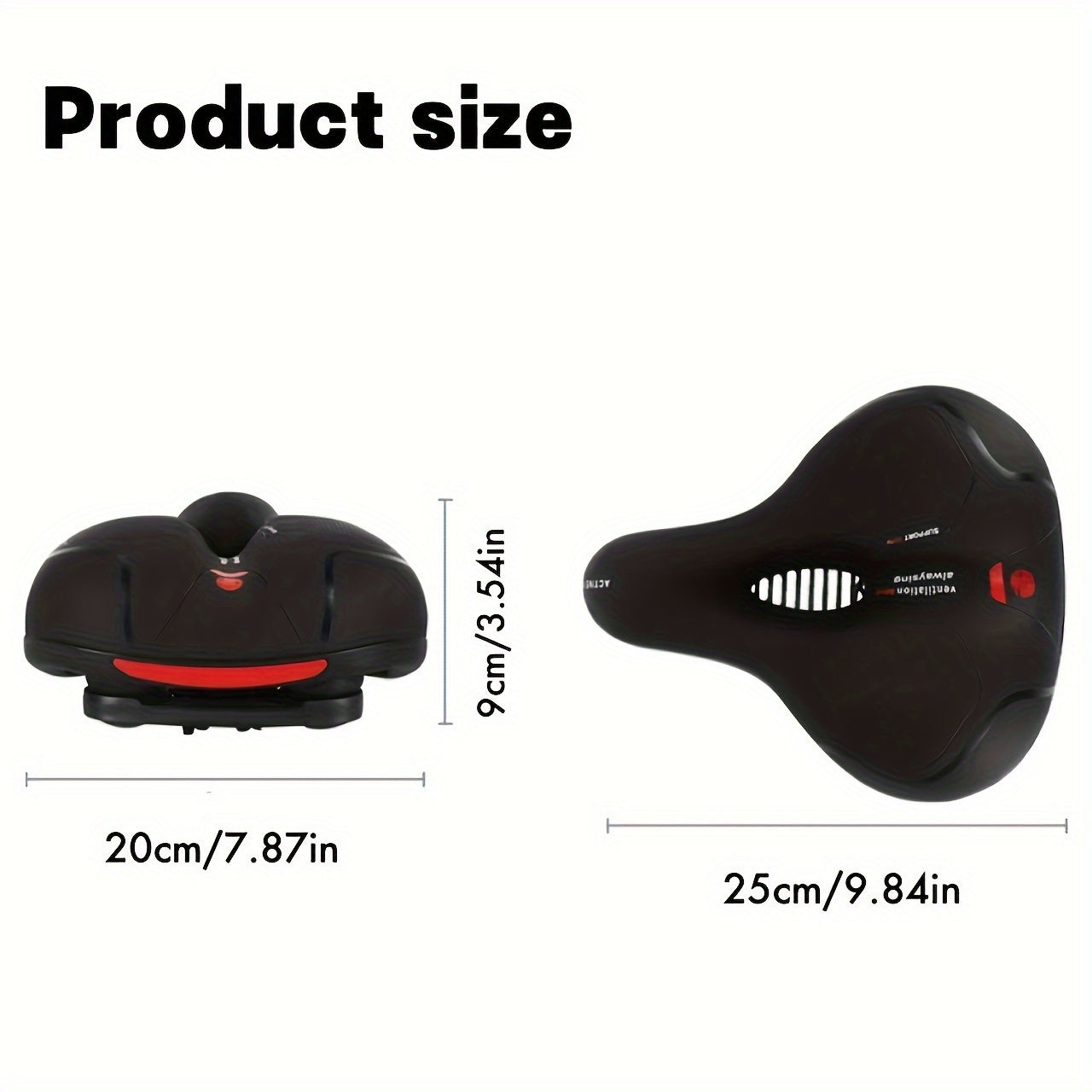 Unisex Bike Seat Cushion with Memory Foam Padding and Shock Absorption for Mountain Road Stationary Bikes
