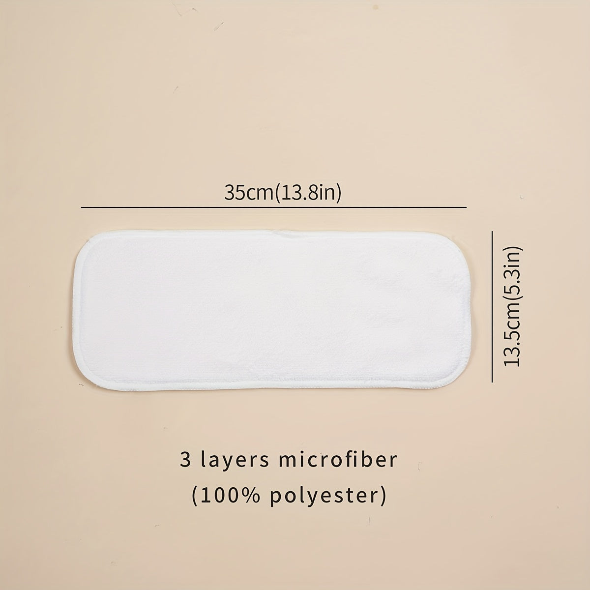 5-Pack Microfiber Diaper Inserts for Babies 0-3 Years Reusable 3-Layer Absorbent