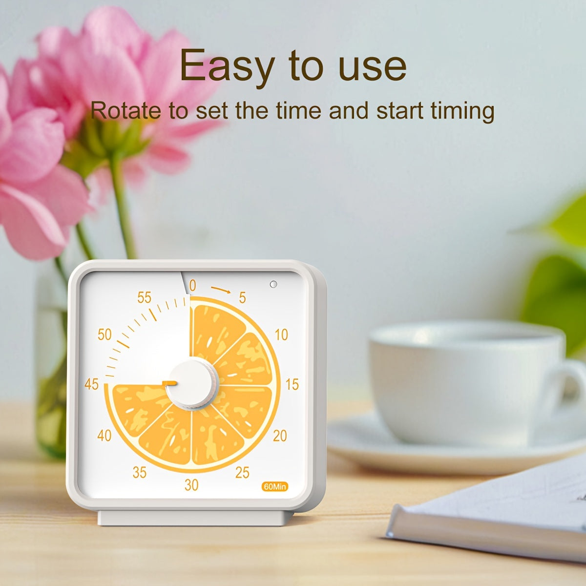 Bolalar uchun 60 daqiqalik vizual taymer, meva naqshli, sukut rejimida, sinf, ofis, oshxona