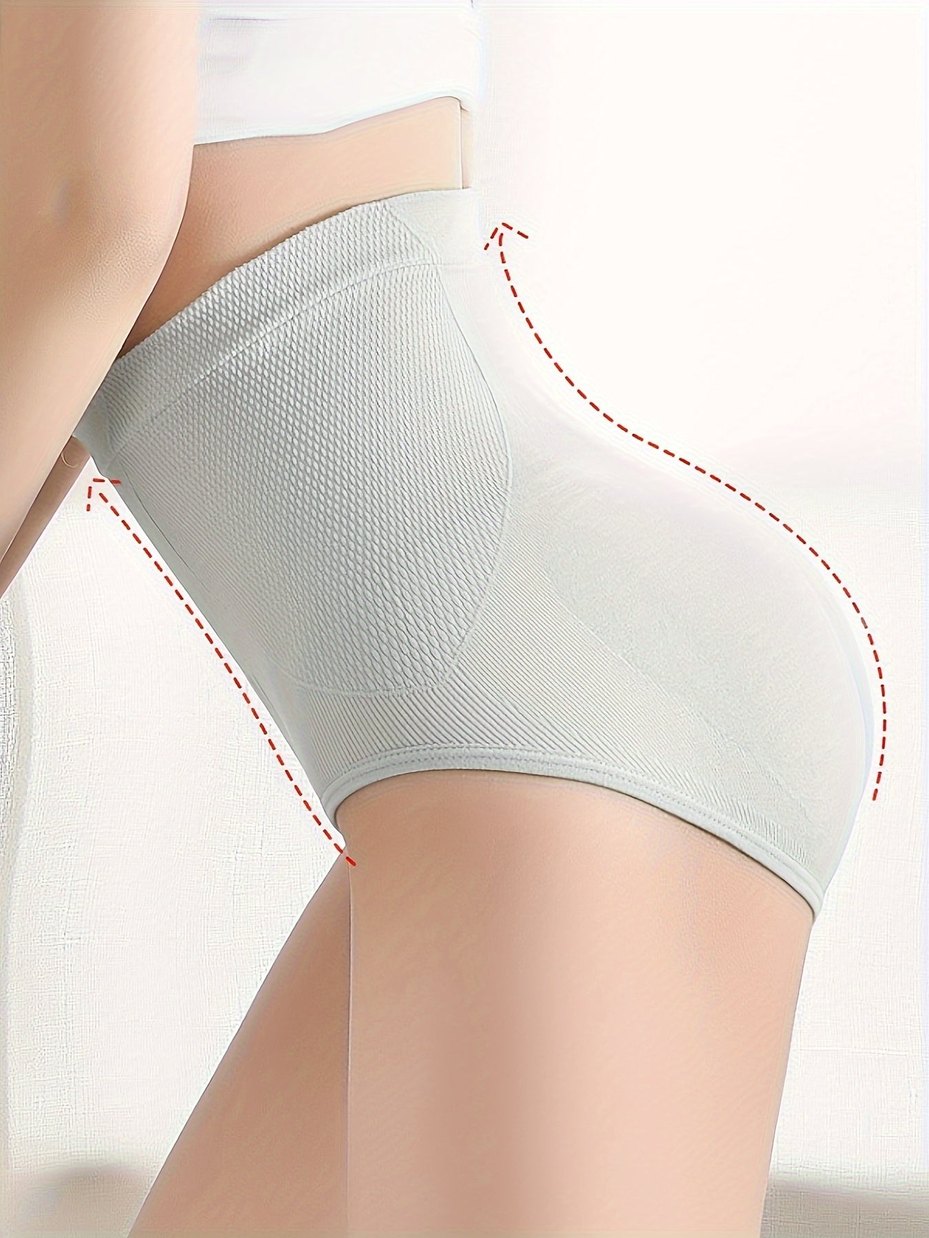 Seamless High-Waist Tummy Control Panties for Women Breathable Slimming Beige