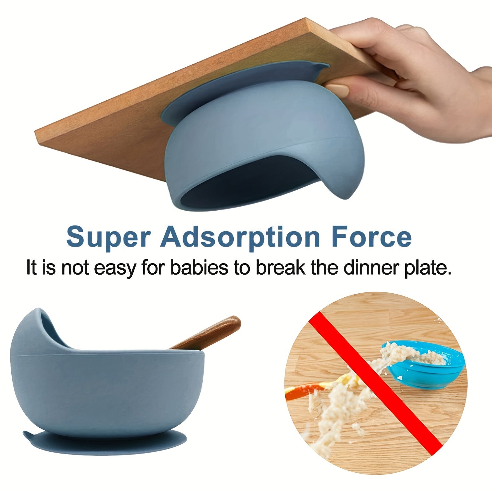 Baby Feeding Set with Silicone Bowl and Spoon for Toddlers Non-Slip Suction Cup Gift