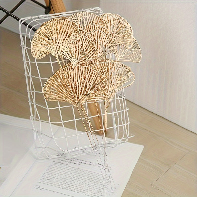 5/10pcs Artificial Ginkgo Biloba Leaf Decor for Flower Arrangements Weddings Parties Home