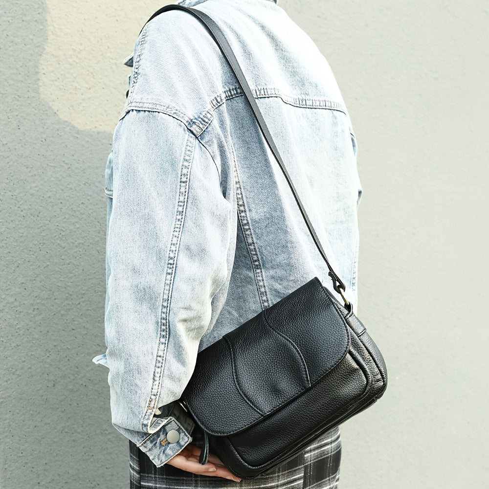 Women’s Leather Crossbody Bag Black Blue Casual Adjustable Strap Durable