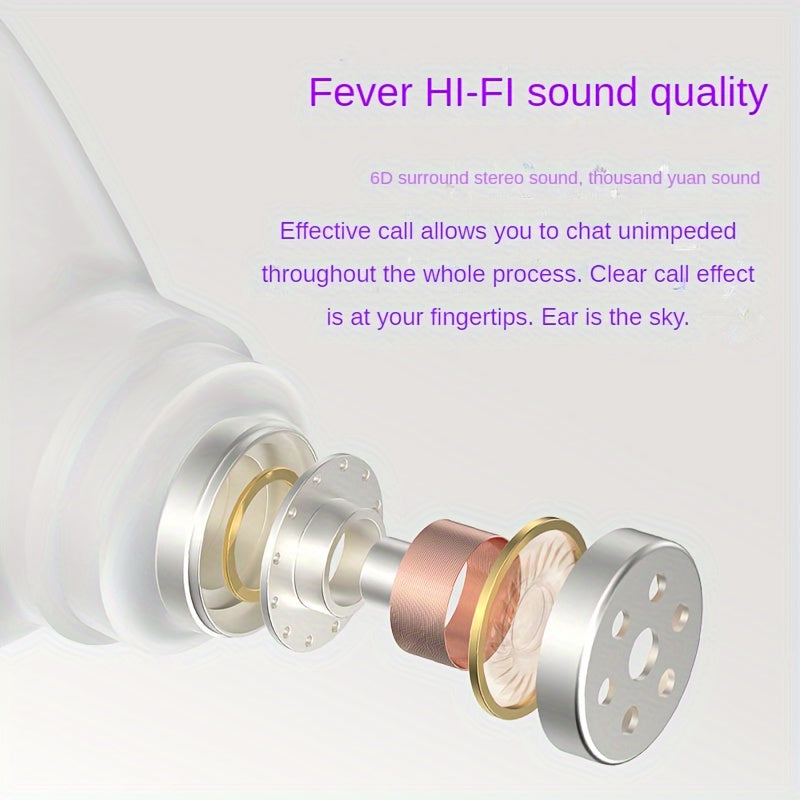 Auriculares inalámbricos para deportes y juegos, auriculares TWS de alta fidelidad estéreo con aislamiento de ruido