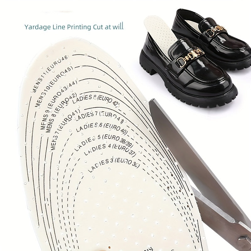 Mens Womens Cotton Latex Insoles Breathable Punched Design Size 36-46