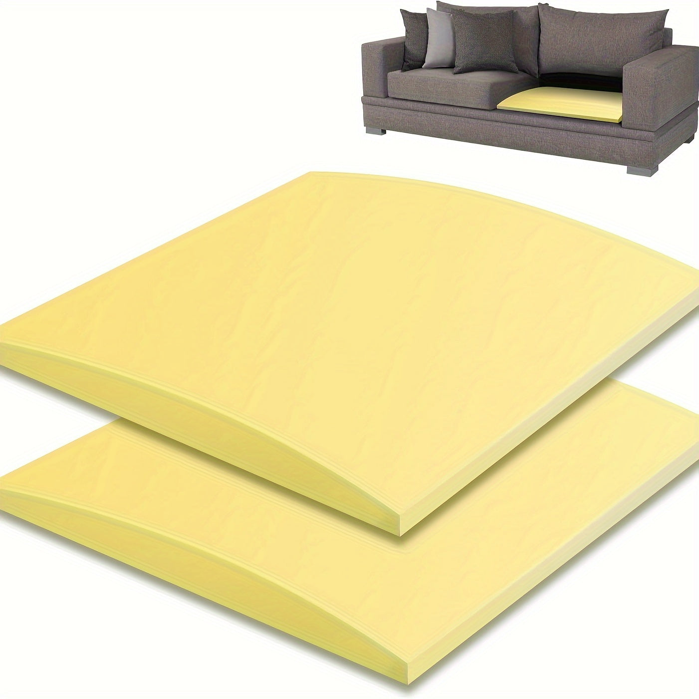 Two Pieces High-Density Foam Sofa Cushion Supports 50.8x50.8cm for Furniture Repair