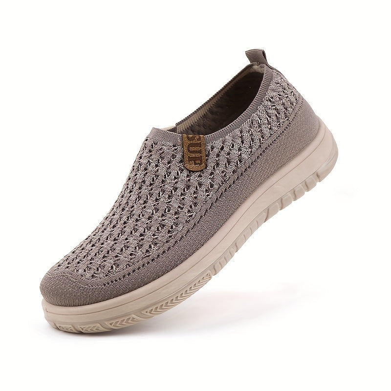 Women's Slip-On Casual Sneakers - Breathable Knit, Lightweight, All-Season