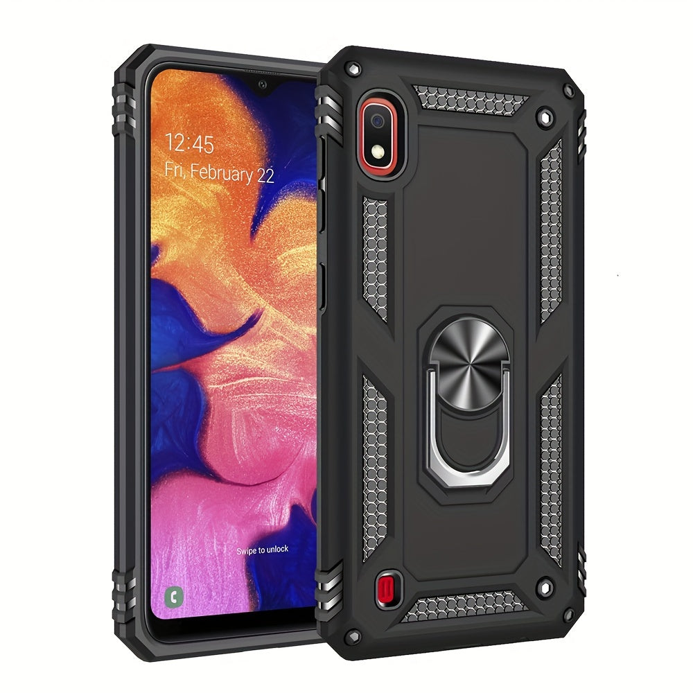 Shockproof Phone Case for Samsung Galaxy A Series with Ring Kickstand and Air Cushion Protection